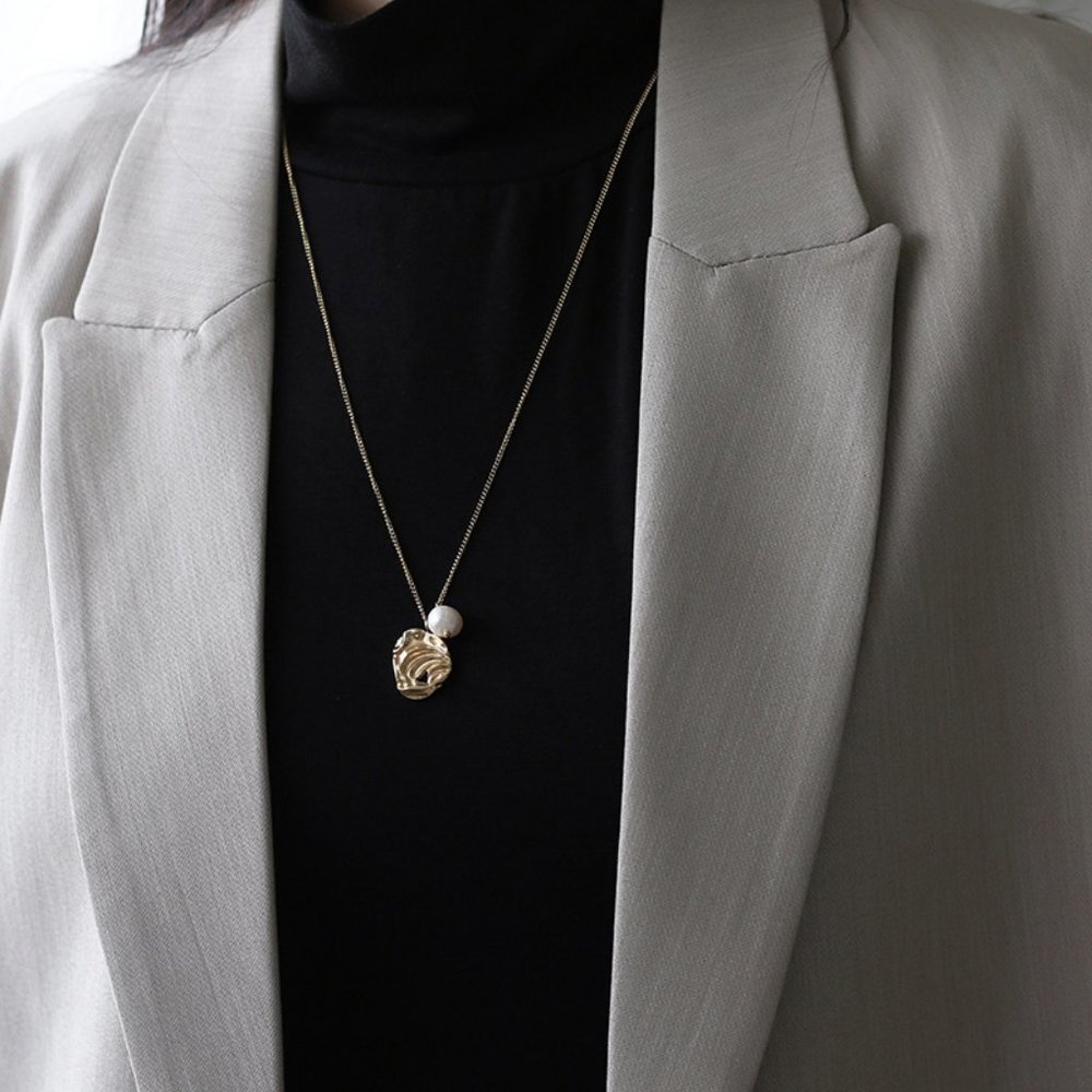 NEW 18K Gold Plated Rose Flower Fresh  Water Pearl Necklace - Picture 2 of 9